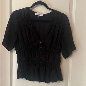 Frame Denim Elegant Black Blouse